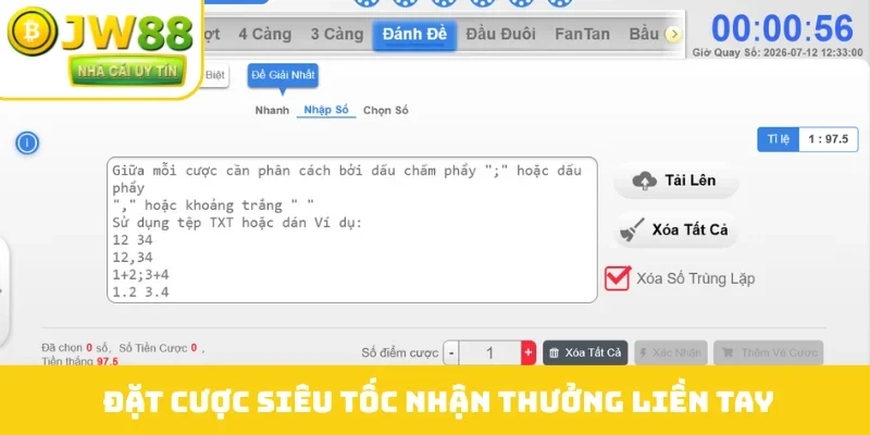 Đặt cược siêu tốc nhận thưởng liền tay