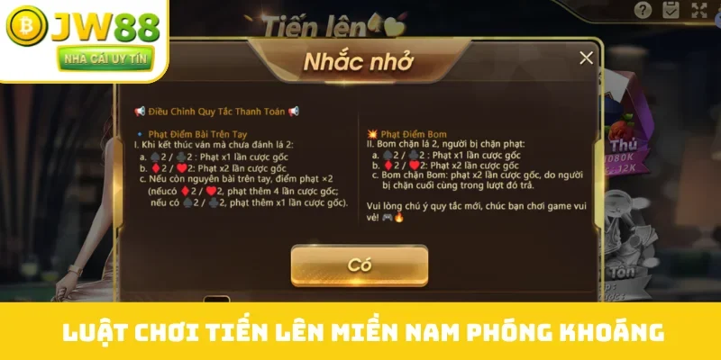 Luật chơi tiến lên miền Nam phóng khoáng